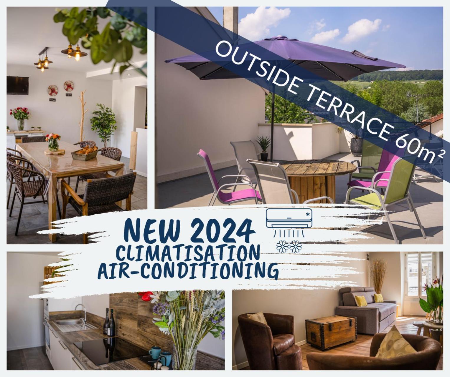 Terrasse 86 - Terrasse & Climatisation - 4-6 Personnes - Bnb Épernay Exterior foto
